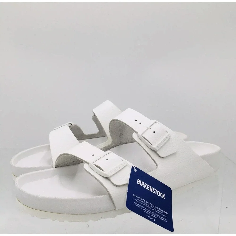 Birkenstock Arizona Exquisite - White Leather- Men's Sandals EU 42 US 9- 9.5 R - Picture 4 of 12